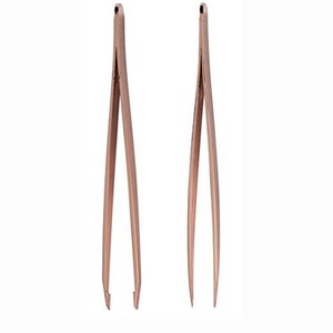 Latest Rose Gold Eyebrow Tweezers Rose Gold Manicure Tweezers Slant and Point Tip Stainless Steel Tweezer Duo, Rose Gold