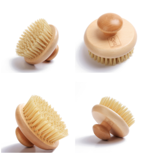 Natural sisal vegan bristle bamboo and round body brush