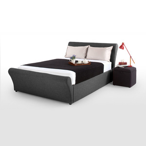 New Design Dark Gray Double Bedroom Furniture Queen Bed Frame Designs High Pressure Tanning Beds For Sale Cotton Grey Fabric