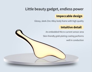 New luxury 24k gold two heads gua sha eye massager with microcurrent