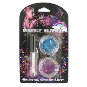 Party Used DIY body decoration Chunky Glitter and Gel Set