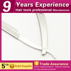 Practical economical removable silver safety straight barber razor for men