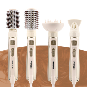 PRITECH Customized Cheap Hair Straightening Brush Hair Dryer Brush 4 IN1 Electric Professional Hot Air Brush