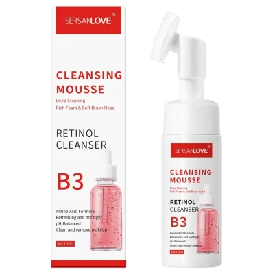 Private Label Amino Acid Cleansing Mousse Remove Makeup Moisturizing Face Wash B5 Foaming Facial Cleanser