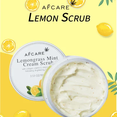Private Label Organic 100% Natural Brightening Exfoliating Lemon Face Scrub