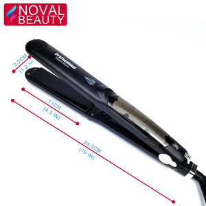 Professional customize ceramic coating led display steam flat iron steam hair straightener