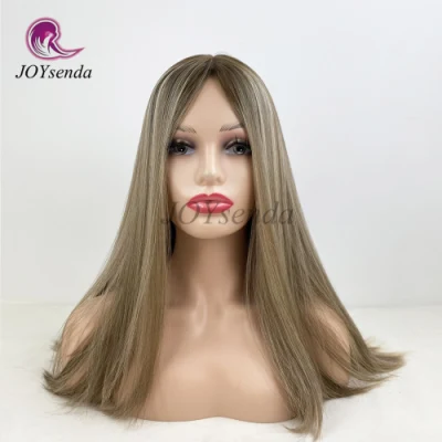 Professional Factory Supplier Blonde Color with Highlight 100% Virgin Human Hair Jewish Wig/Kosher Wig/Sheitel Wigs/Jewish Kosher Wigs for White Women