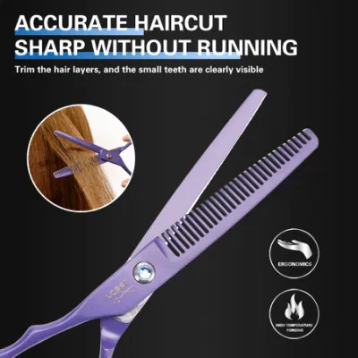 Purple Barber Scissors Wholesale Salon Hair Stylist Clipper Hair Cutting Set