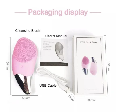 Silicone Ultrasonic Vibration Mini Facial Cleansing Brush Face Waterproof Skin Scrubber Cleaner Brush