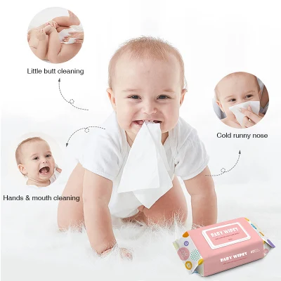 Soft Care Fragrance Free Newborn Baby Products Organic Natural Spunlace Wet Wipe