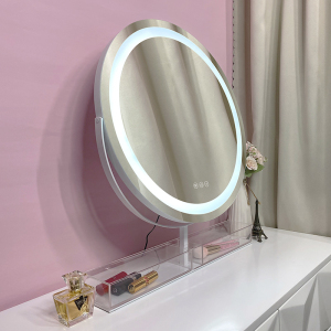 Tabletop Large size Cosmetic Vanity Hollywood Led Makeup Mirror with Storage organizer