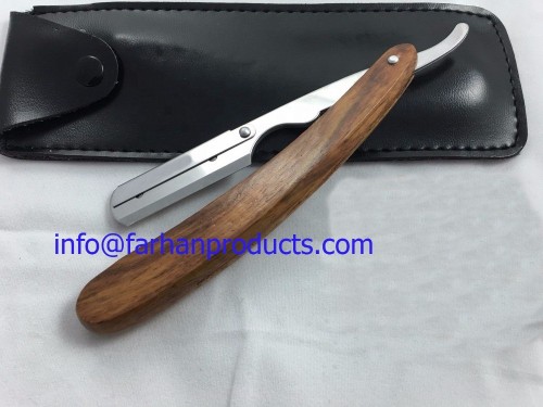 Tali Wood Handle Steel Classic Blade Barber Straight Razor Shavette