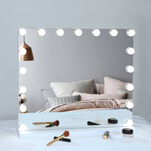 Three color lights Hollywood makeup mirror 17 Dimmable Bulbs Vanity Hollywood Makeup Mirror with light bulbs