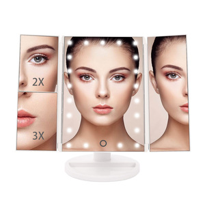 Tri-fold Makeup Mirror with Light  Led Folding Mirror