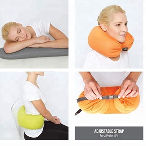Wholesale 4-in-1 Convertible U Shape Travel Micro beads travel neck pillow