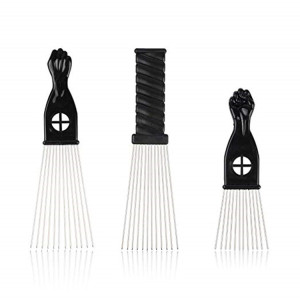 Wholesale Black metal Afro Comb Hair Pick Combs African American Hairdressing Tool