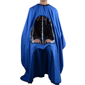 Wholesale Washable PVC Window Design Salon Polyester Barber Hair Cutting Cape