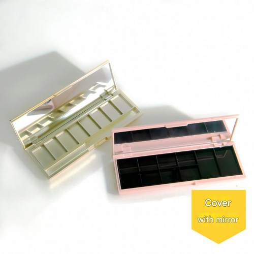 Custom 8-color ABS Plastic Rectangular Eyeshadow Palette With Brush Holder One-pan Multi-purpose Compact Case