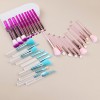 Cheap Wholesale 8pcs Colorful Makeup Brush Set with Plastic PVC Gift Box Clear Acrylic Handle Cosmetic Brushes for Beginners