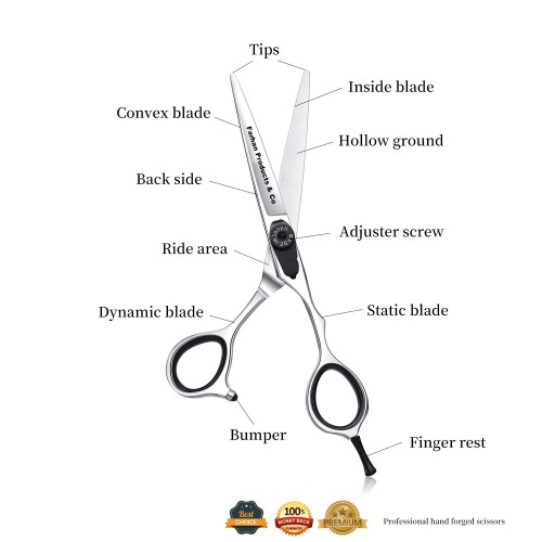 Hair Scissors 6'' 6.5" JP Steel Hair Cutting Scissors Barber Hair Shears Hairdressing Scissors Sliver Screw