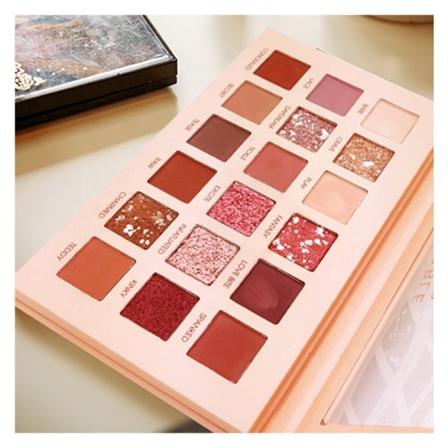 Wholesale 18 color makeup high pigment private label matte glitter eyeshadow palette