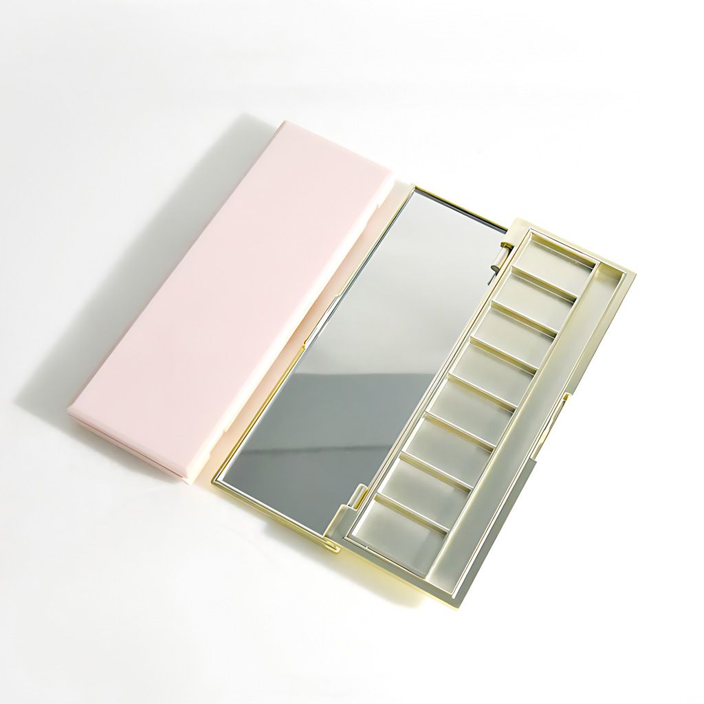 Custom 8-color ABS Plastic Rectangular Eyeshadow Palette With Brush Holder One-pan Multi-purpose Compact Case