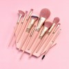 Wholesale Custom Logo 11pcs Glitter Cosmetic Cleaner Brush Holder Diamond Package Box For Luxury Bling Pink Makeup Brush Set