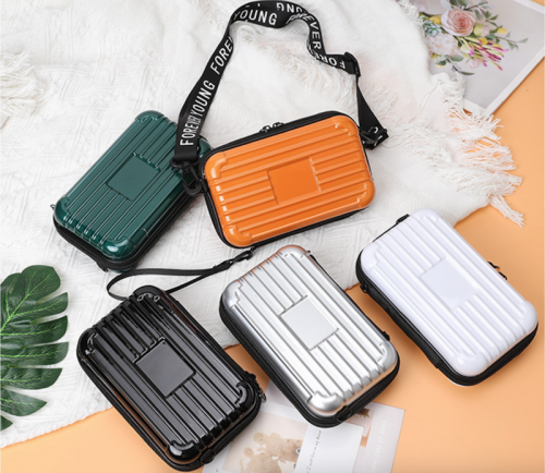 7''Inch Fashion Modern Waterproof Travel Portable Orange PC Hard Shell Case Cosmetic Makeup Bag