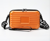 7''Inch Fashion Modern Waterproof Travel Portable Orange PC Hard Shell Case Cosmetic Makeup Bag