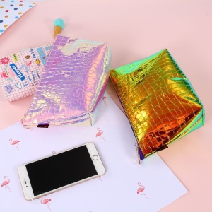 2018 China Factory fashion Holo PU Cosmetic Bag Makeup