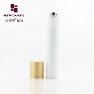 35ml injection glossy white plastic personal care roll-on deodorant bottle with frosted gold cap