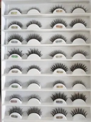 3D Natural Synthetic Fibres Lashes Acrylic Box Packaging with Hanger Faux Mink Eyelash Set