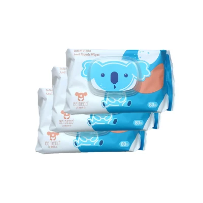 80PCS Non Woven Fabric Baby Wipes Disposable Soft Water Baby Wipes