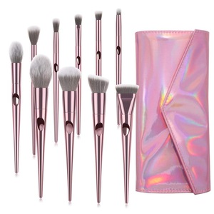 Classical pink handle 10pcs professional brush set makeup