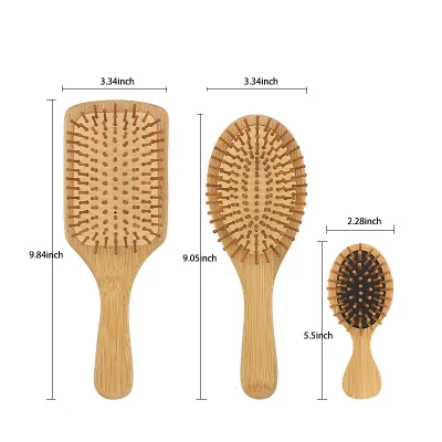 Custom Logo Bamboo Hair Brush Comb Eco Friendly