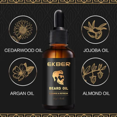 Custom Logo Beard Kit Organic Beard Oil Products Best Beard Care Growth Serum and Balm