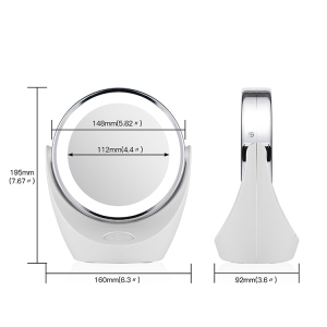 electric 10x double sided  compact illumin makeup wireless charging sensor touch round led mirror