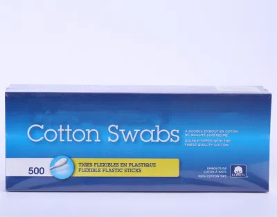 High Strength Cotton Swab Plastic Ear Cotton Swab in Paper Carton for Medical Supply