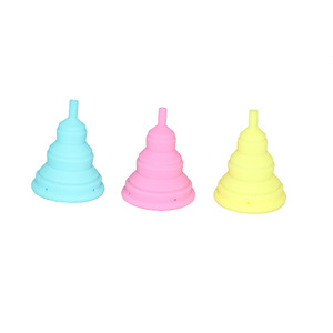 Lady Menstruation Folding Sterile Cup Free Sample Female Silicone Period Fda Approved Medical Collapsible Menstrual Cup