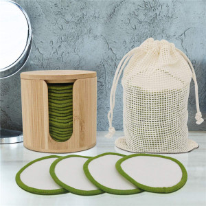 laundry bag storage jar washable facial cloth reusable bamboo makeup remover pads