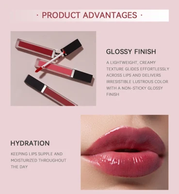 Private Label High Pigment Shimmer Glossy Lipgloss Lip Makeup Cosmetics