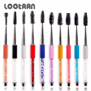 Private Label Retractable Cosmetics Mascara Makeup Brush Silicone Head Eyelash Extension Brush With Cap