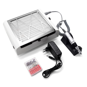 Professional Nail Salon Product 60W LED Lamp Table Drill Suction Vacuum Fan Electric Nail Dust Collector