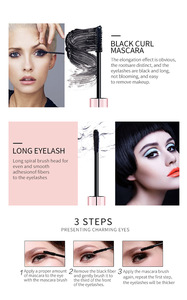 QIBEST Cosmetic FDA Approved Black Thick 3D Fiber Eye Lash Growth Mascara For Eyelash Extensions
