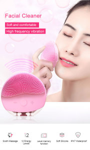 QULU Professional waterproof electric facial brush exfoliating brush silicone facial cleansing brush