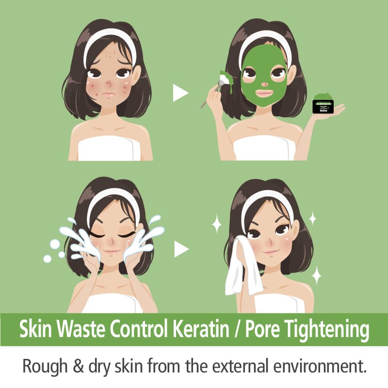 ReinPlatz Softening Wash off pack Green tea, Calming, Soothing, Sebum Control, Pore tightening