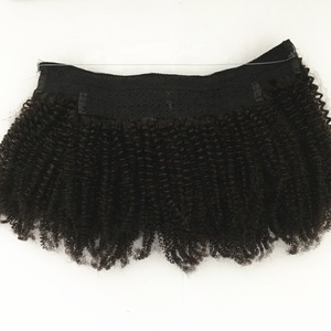 Virgin 4A 4B 4C Kinky Curly Clip In Halo Human Hair Extensions For Black Women