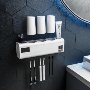 Wall Mounted UV Light Electric Toothbrush Holder Automatic Toothpaste Dispenser