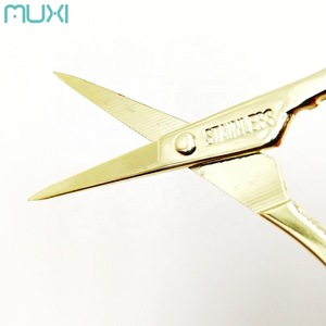 Wholesale Beauty Personal Makeup Scissors Small Gold Stainless Steel Trimming Scissors