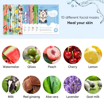 Wholesale Custom Natural Beauty Facial Mask Mascarillasl Whitening Moisturizing Acne Anti-Aging Korean Skin Care Face Sheet Mask